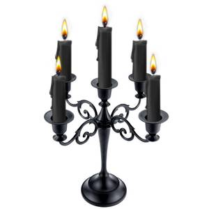 lot 20077 image: Viscacha 5-Arm Black Metal Candelabra Halloween Taper Holder Decor