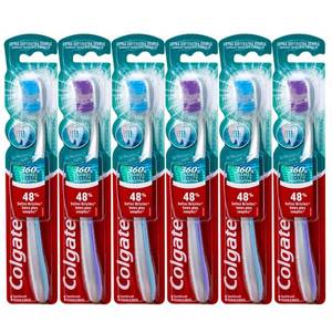 lot 20083 image: Colgate 360 Enamel Health Sensitive Toothbrush, Compact Head, Extra Soft - Pack of 4