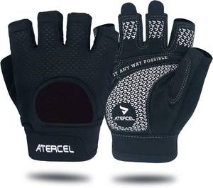 lot 20084 image: ATERCEL Weight Lifting Gloves Full Palm Protection, Workout Gloves for Gym, Cycling, Exercise, Breathable, Super Lightweight for Mens and Women(Black, L)
