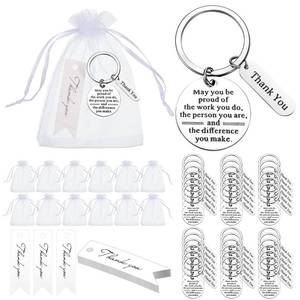 lot 20086 image: Yinkin 150 Pcs Employee Appreciation Gifts Bulk Thank You Keychains for Coworkers Teams Volunteers Appreciation Keychain(Silver)