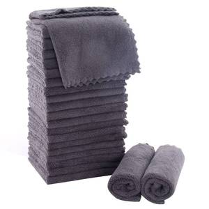 lot 20090 image: MOONQUEEN Ultra Soft Premium Washcloths Set - 12 x 12 inches - 24 Pack - Quick Drying - Highly Absorbent Coral Velvet Bathroom Wash Clothes - Use as Bath, Spa, Facial, Fingertip Towel (Grey)