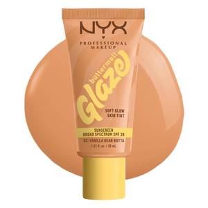 lot 20096 image: NYX PROFESSIONAL MAKEUP Buttermelt Glaze Soft Glow Skin Tint  SPF 30, Up To 12HR Wear, 02 Vanilla Bean Butta