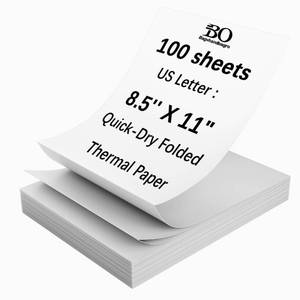 lot 20114 image: Thermal Paper 8.5 x 11 Inch for Portable Printers, 100PCS US Letter Size (Open Box, May Be Missing Pieces)