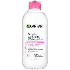 lot 20117 image: Garnier Micellar Water, Hydrating Facial Cleanser & Makeup Remover, Suitable for Sensitive Skin, Vegan, Cruelty Free, 13.5 Fl Oz (400mL), 1 Count