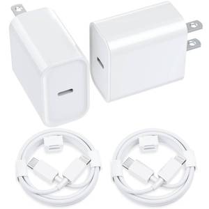 lot 20128 image: iPhone Charger Fast Charging Original Apple MFi Certified 2 Pack Type C Wall Charger Block with 2 Pack 6FT Long USB C to Lightning Cable for iPhone 14131212 Pro Max11Xs MaxXRXAirPods Pro