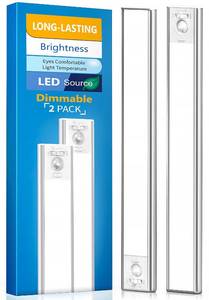 lot 20159 image: Under Cabinet Lighting, LED Motion Sensor Light Indoor, 2200mAh USB Rechargeable Closet Lights Battery Operated, Stick On Magnetic Wireless Dimmable Under Counter Lights for Kitchen(2 Pack)