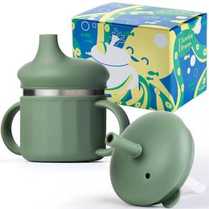 lot 20166 image: Jumble Dream Stainless Steel Sippy Cup �� Spill-Proof Straw Cup,Sage Breeze