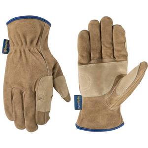 lot 20172 image: Wells Lamont Mens HydraHyde Leather Work Gloves, Water-Resistant, Large (USED)