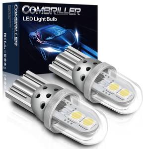 lot 20173 image: Combriller 194 LED Bulb White 6000K Super Bright 168 2825 W5W T10 LED Bulbs with Protective Cover and Hollow Design Interior Car Led Lights for License Plate Light Dome Map Door Courtesy Lights,2 Pack