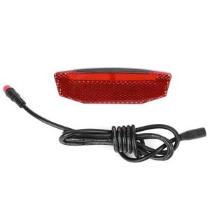 lot 20183 image: Tail Light 6V-60V LED Warning Light High Brightness Night Riding Tailight with Water Proof Connector Universal Fit Electric Bike Accessory(Red)