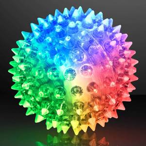 lot 20192 image: FlashingBlinkyLights Soft Spike Flashing Light Up Bouncy Balls (Set of 6)