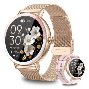 lot 20199 image: Smart Watches for Women Androidiphone, Fitness Tracker with Calls&Answer (Charger not Included)