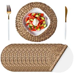 lot 20214 image: Sinmoe 100 Pcs Disposable Paper Placemats Bulk,Brown,Woven