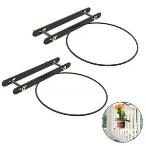 lot 20216 image: Vercome No-Drill Hanging Railing Planter 8 Stainless Steel, 2-Pack