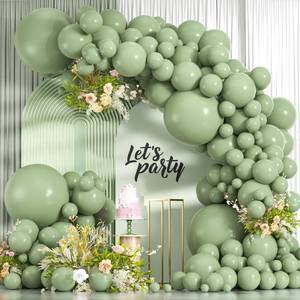 lot 20229 image: 114pcs Sage Green Balloons Different Sizes, 18 12 10 5 inch Olive Balloons