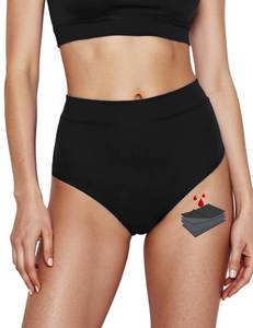 lot 20232 image: Yorvian Period Swimwear for Teens Women High Waisted Swimsuit Bikini Bottoms Menstrual Swim Bottoms Tankini Bathing Suit Black XL