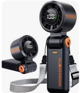 lot 10340 image: AUZAI Handheld Fan Portable USB Rechargeable with Strap