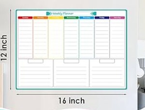 lot 10349 image: Weekly Planner Dry Erase Board with Marker