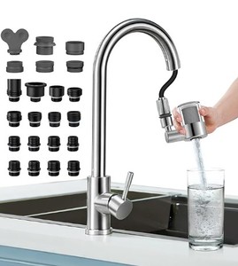 lot 14438 image: CECEFIN 720 Swivel Sink Faucet Water Filter NSFANSICAN 372, 22pcs AdapterCarbon Purifier Reduces 99% Chlorine, Lasts 528 Gallons Water, for BathroomPull Out KitchenRV Tap, Mount Water Filtration