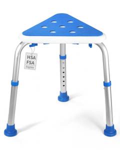 lot 1738 image: LEAGENTT HSAFSA Triangular Shower Chair for Inside Shower, Space-Saving Corner Shower Stool for Compact Showers, Small Shower Stool for Shaving Legs, Adjust Shower Seat for PregnantElderlyDisabled
