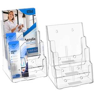 lot 1739 image: KTRIO 3 Tier Acrylic Brochure Holder 8.5 x 11, 2 Pack, DesktopWall Mount