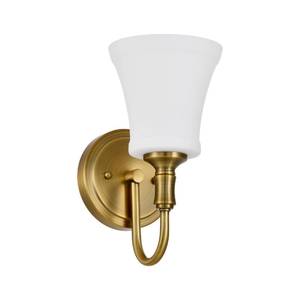 lot 1742 image: Hanaloa Wall Sconces, Traditional Champagne Bronze 1 Light Sconce, Wall Light with Large Opal Glass Shade for Bedroom Bathroom Living Room & Hallway Vanity Lighting Fixture