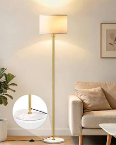 lot 1752 image: Anrikey 63 Gold Floor Lamp for Living Room, Standing Lamp with Marble Base