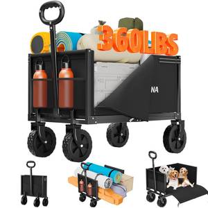 lot 1757 image: Semoprus 3 in 1 Wagons Carts Foldable,360LBS Beach Cart with Sturdy Wheels
