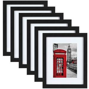 lot 1759 image: PEALSN 8x10 Picture Frame Set of 6,Wall or Tabletop Display,Black Woodgrain