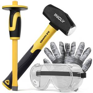 lot 1762 image: INCLY 4 PCS Geology Rock Pick Equipment Kit, Rock Hammer and Chisel Set