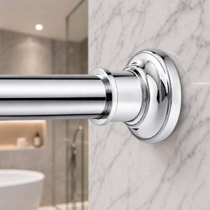lot 1765 image: Outdoor Tension Rods No Drilling Patio Shower Curtain Rod 30-130 Inch