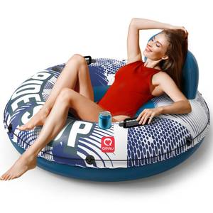 lot 1768 image: QPAU River Tube, 0.4 mm Thick River Floats for Adults, Dark Blue