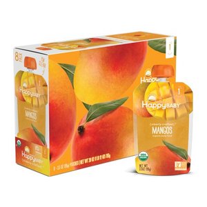 lot 1784 image: Happy Baby Organics Clearly Crafted  Stage 1 Mangos Organic Baby Food  3.5oz Pouch (8 pack)