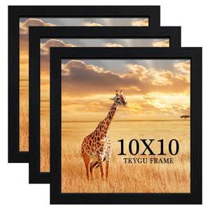 lot 1786 image: TKYGU 10 x10 Picture Frame Set of 3, Black Wooden Frame 10 x10 Square Wall Gallery Poster Photo frame with Horizontal and Vertical Formats for Wall Hanging best gift