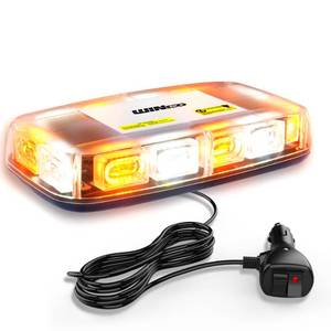 lot 1793 image: WINECO AMBER WHITE 72LED Roof Top Strobe Lights, High Visibility Emergency Safety Warning LED Mini Strobe Light bar with Magnetic for 12-24V Snow Plow, Trucks, Construction Vehicles