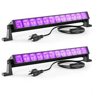 lot 1797 image: Atfoyer 2PCS 40W LED Black Light Bar, Black Lights for Glow Party, Blacklight with Plug &Switch, Each Light Up 484 Sq.ft Area, Halloween Glow Light, Fluorescent Body Paint, Stage Lighting, Bedroom