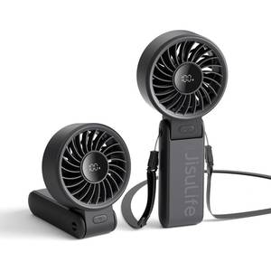 lot 2192 image: JISULIFE Portable Handheld Fan Life7 3-in-1 Hand, Desk & Neck Fan-Black