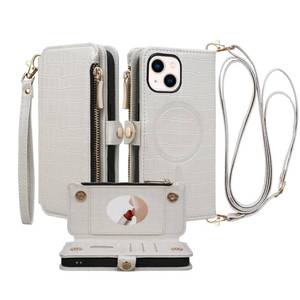 lot 2201 image: Stylivolve Crossbody Wallet Case for iPhone 13, White