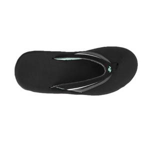 lot 2218 image: Reef Slap Womens Beach Flip Flop, Arch Support, Durable Outsole, Water Friendly, BlackBlackAqua, 9