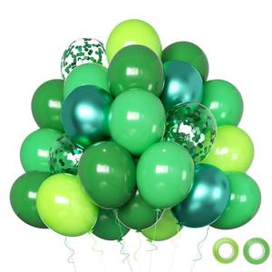 lot 2235 image: Green Balloons, 50pcs 12 Inch Different Shades Dark Green Balloons Green Latex Party Balloons for Party Decorations Patricks Day Jungle Forest Themed Decorati