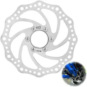 lot 2242 image: OUKENS Bike Disc Brake Rotor, 1pcs 160mm Stainless Steel Mountain Bike Bicycle Brake Rotor, Threaded Hubs Brake Disc Rotor Flange Adapter with 6 Bolts