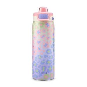 lot 2251 image: Ello Kids Pop & Fill 18oz Stainless Water Bottle, Sip or Chug, Cheetah