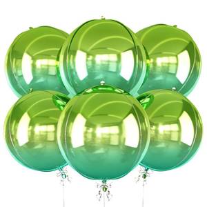 lot 2254 image: 6Pcs Gradient Green Round Foil Balloons, 22 Large Helium Ball Mylar Balloon, Metallic Green Foil Balloon for Birthday Graduation Wedding Halloween Disco Prom Tropical Party Decorations