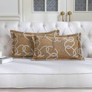 lot 2265 image: TOPWEAVE 1 Piece Modern Letter H Lumbar Pillow Cover 13x20 Inch,Light Brown
