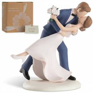 lot 2267 image: Storieme 4.7 Classy Bride and Groom Cake Toppers (0.5LBS with Secure Base)