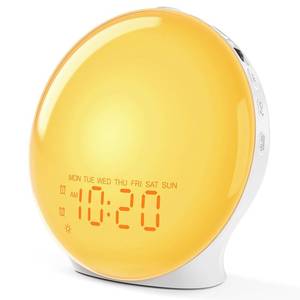 lot 2284 image: JALL Full-Screen Wake Up Light Sunrise Alarm Clocks for Bedrooms, White Noise Machine for Heavy Sleepers, 25 Natural Sounds, Dual Alarms, FM Radio, 17 Dimmable Colors, Bluetooth Speaker