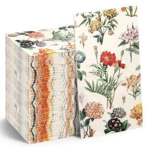lot 2299 image: Tatuo 100 Pieces Floral Guest Towels for Bathroom, 4.3 X 7.9 Inch