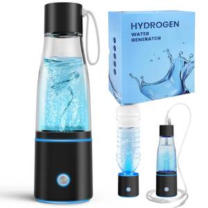 lot 2301 image: A 5000PPB Hydrogen Water Bottle Generator 3 in 1 Hydrogen Water Generator Machine with SPE & PEM  Technology Portable Hydrogenated Water Bottle Inhalation for Healthy HydrationBlack factory sealed