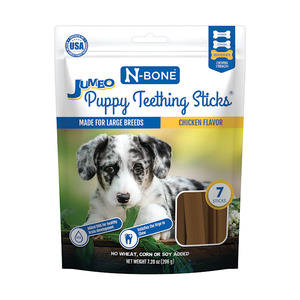 lot 2308 image: N-Bone� Puppy Teething Sticks JUMBO Chicken Flavor 7.28 oz