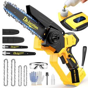 lot 2310 image: Cordless Mini Chainsaw Compatible with Dewalt 20V MAX Battery, 6 Inch & 8 Inch Small Electric Chainsaw Brushless, Auto Oiler, Handheld Pruning Tree Saw Gift for Men Dad Husband Fathers (Tool Only)